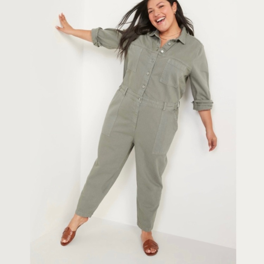 khaki green boiler suit